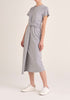 Paisie Midi Cotton Jersey Twist Dress in Light Grey